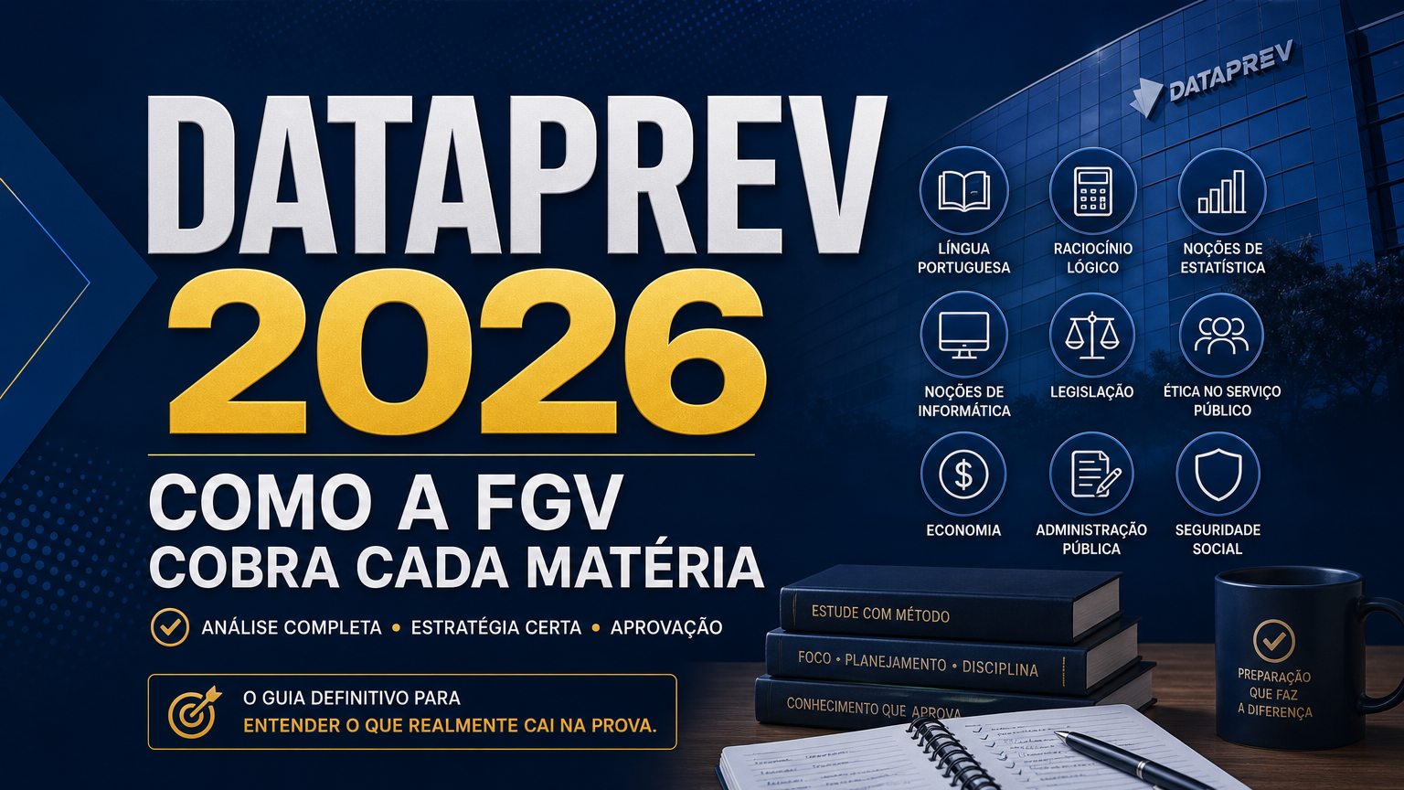 Dataprev 2026 - Como a FGV cobra cada materia